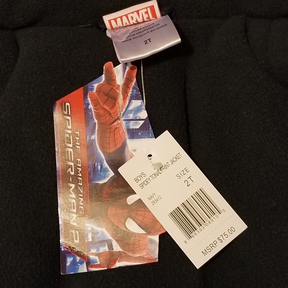 MSRP $75 Marvel Spiderman Boy's Tonal Print Jacket